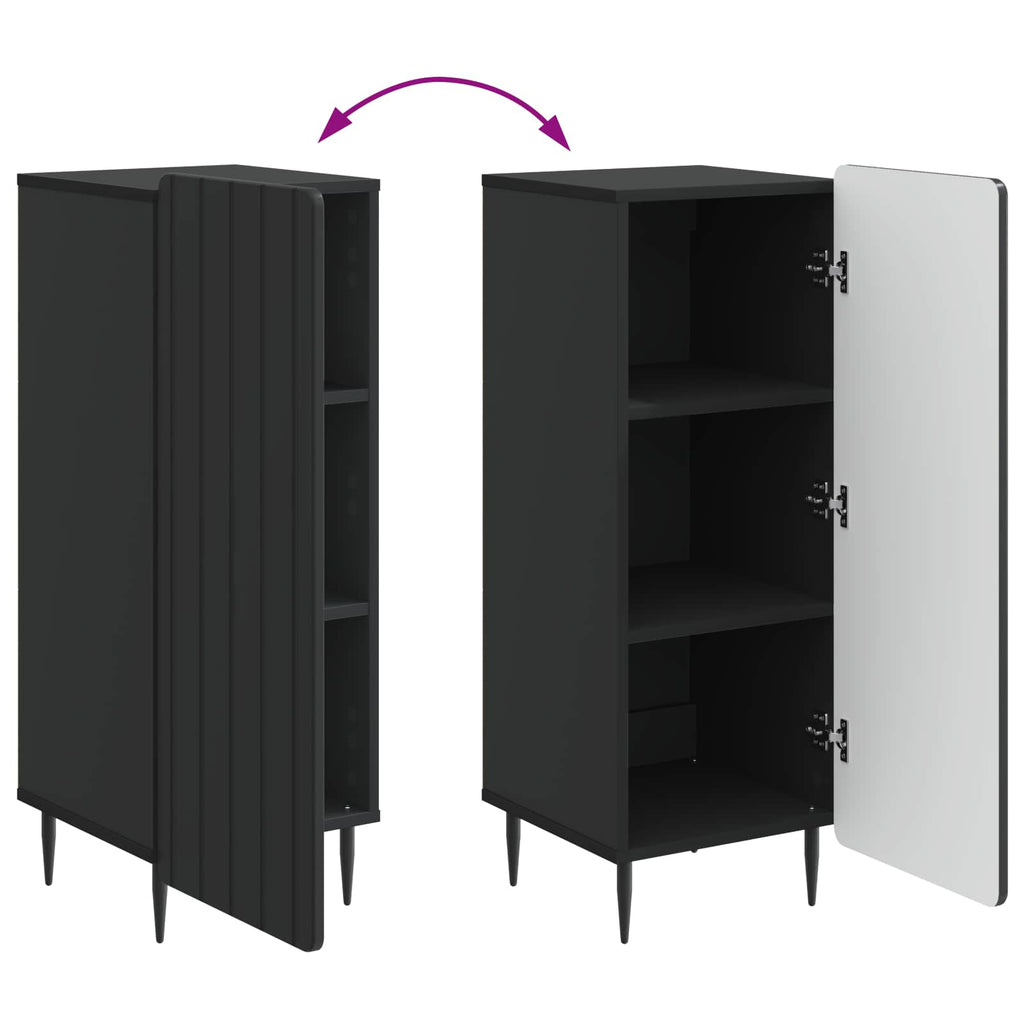 Sideboard Schwarz 34,5 x 33 x 92 cm Holzwerkstoff