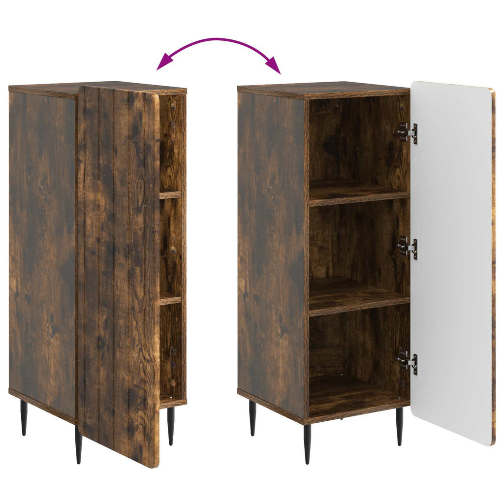 Sideboard Geräucherte Eiche 34,5 x 33 x 92 cm Holzwerkstoff