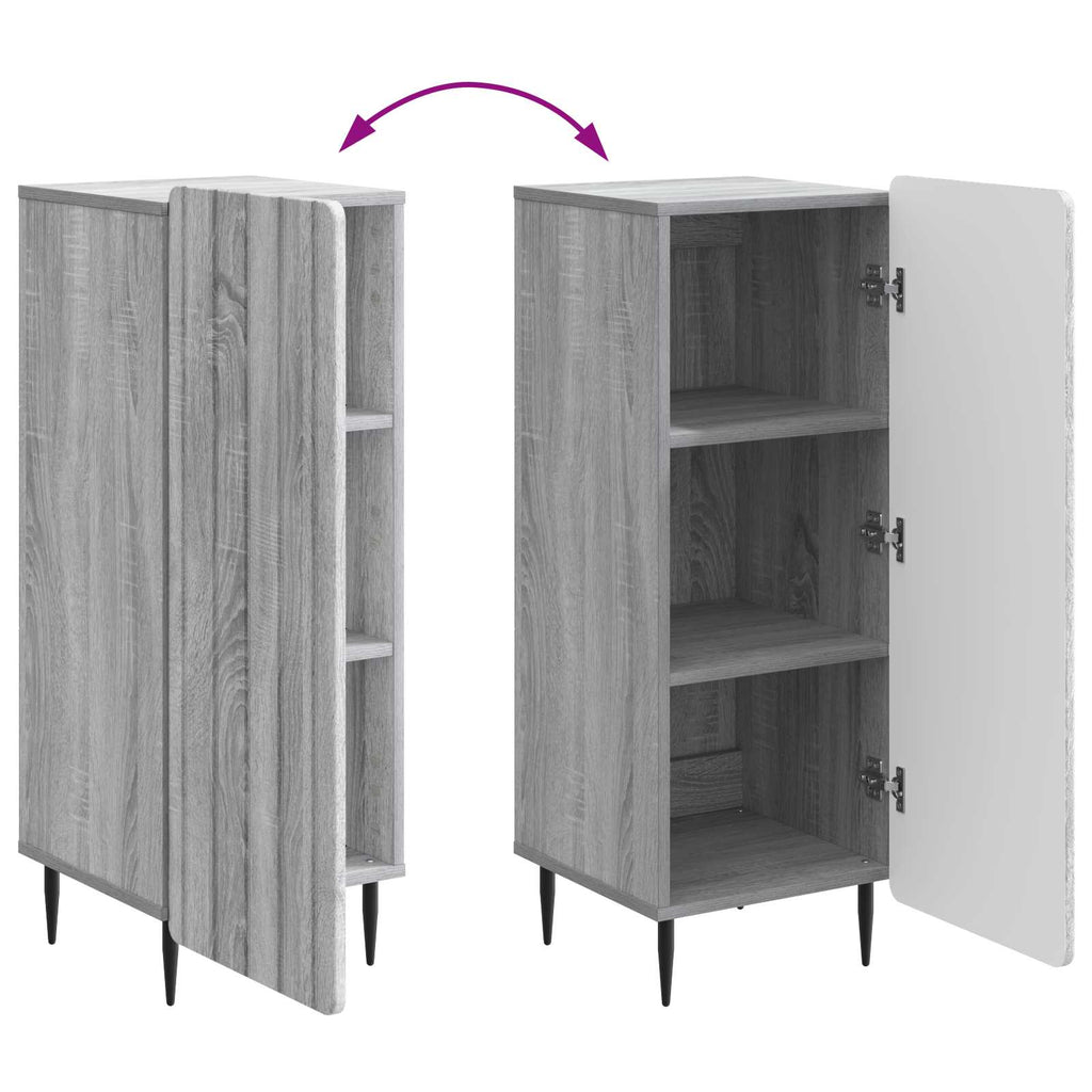 Sideboard Graues Sonoma 34,5 x 33 x 92 cm Holzwerkstoff