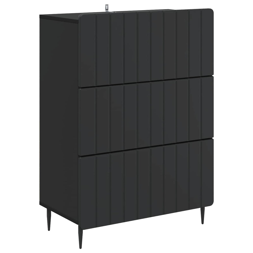 Schubladenschrank Schwarz 66 x 34,5 x 92 cm Holzwerkstoff