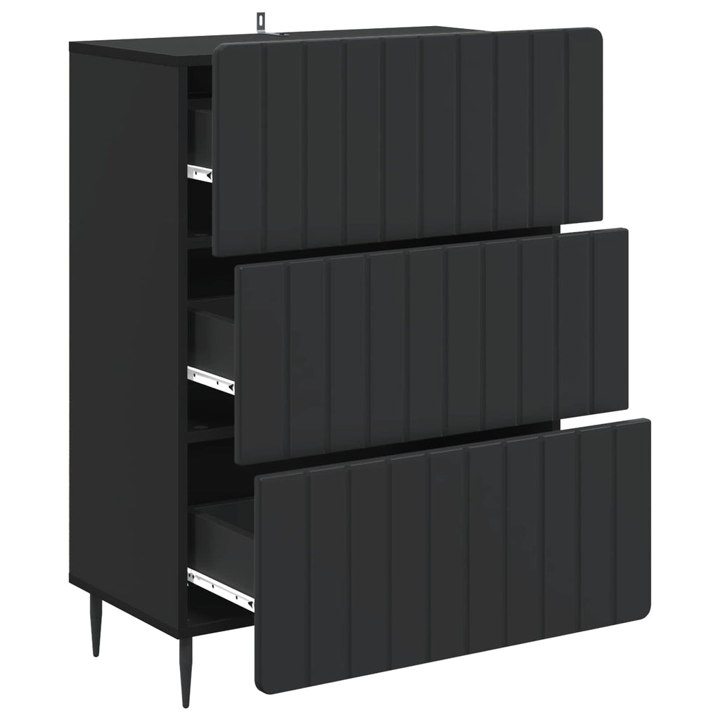 Schubladenschrank Schwarz 66 x 34,5 x 92 cm Holzwerkstoff