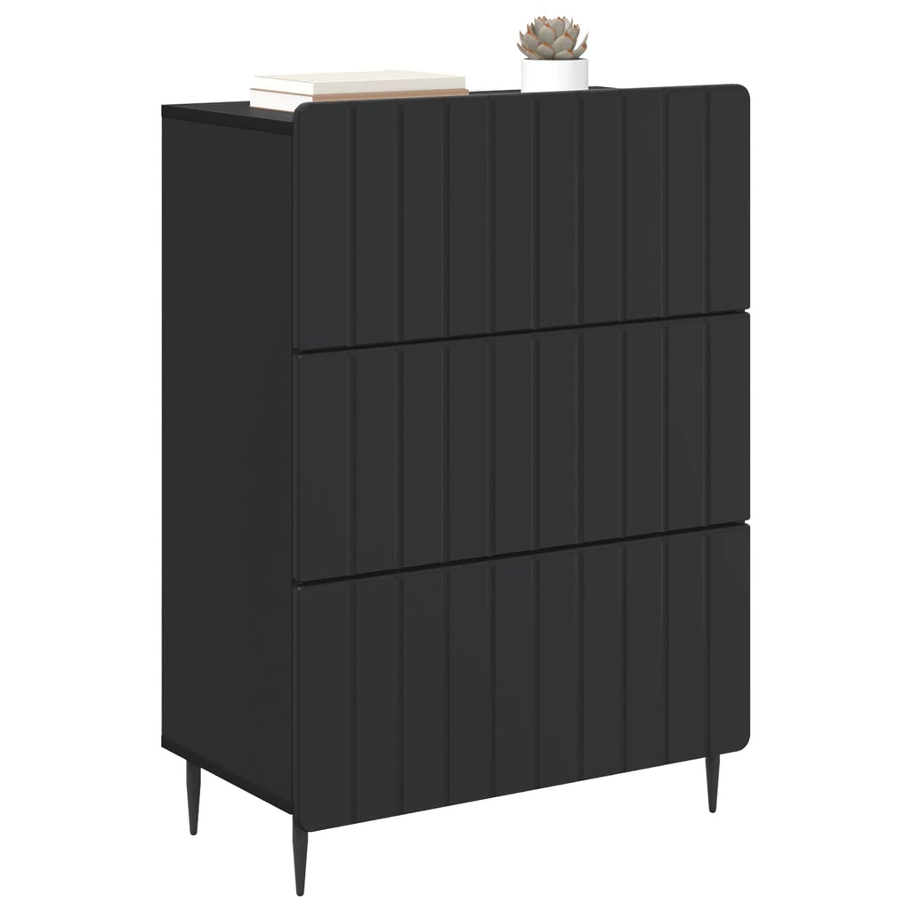 Schubladenschrank Schwarz 66 x 34,5 x 92 cm Holzwerkstoff