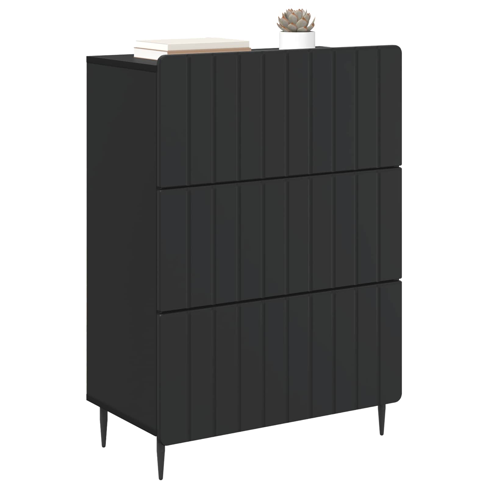 Schubladenschrank Schwarz 66 x 34,5 x 92 cm Holzwerkstoff