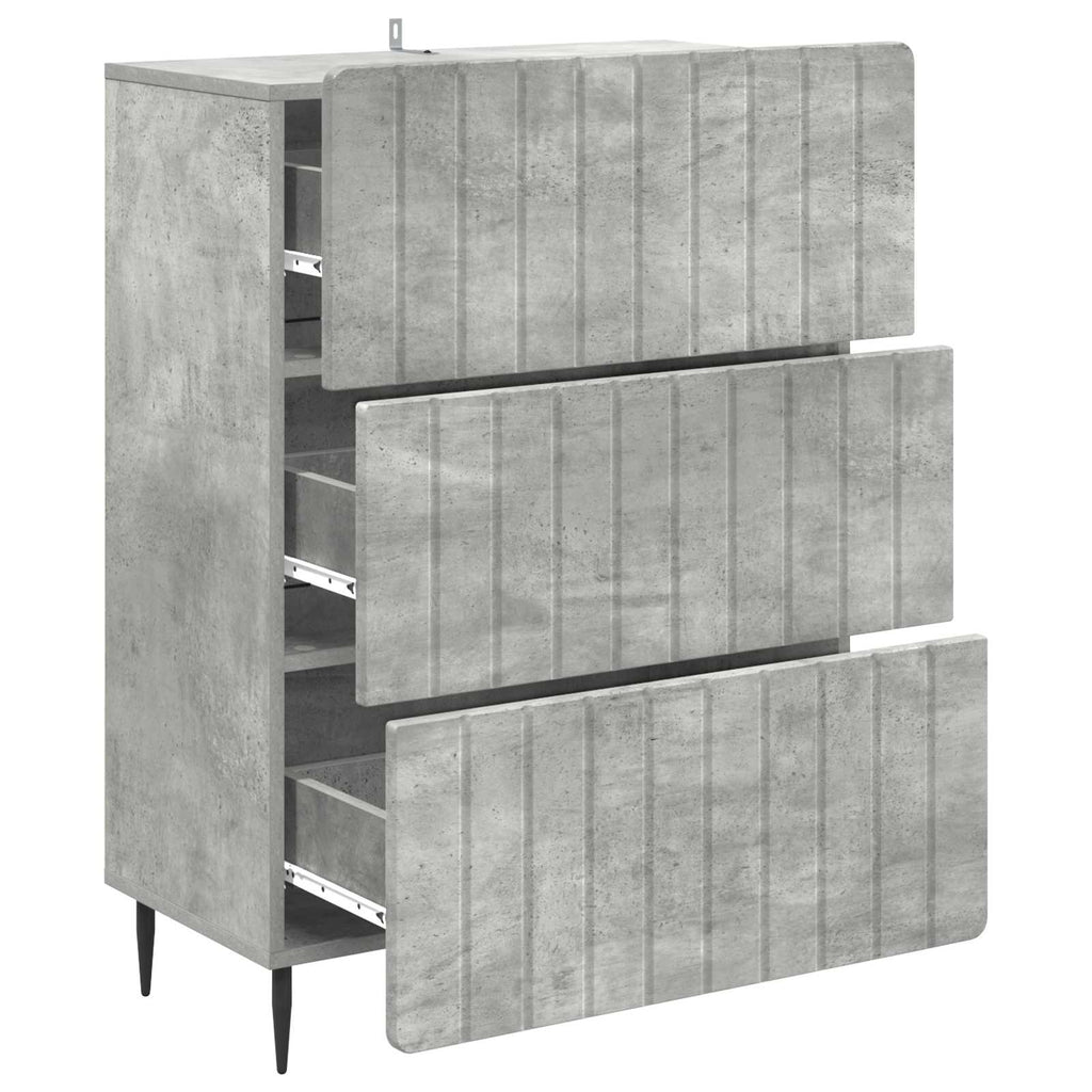 Schubladenschrank Betongrau 66 x 34,5 x 92 cm Holzwerkstoff