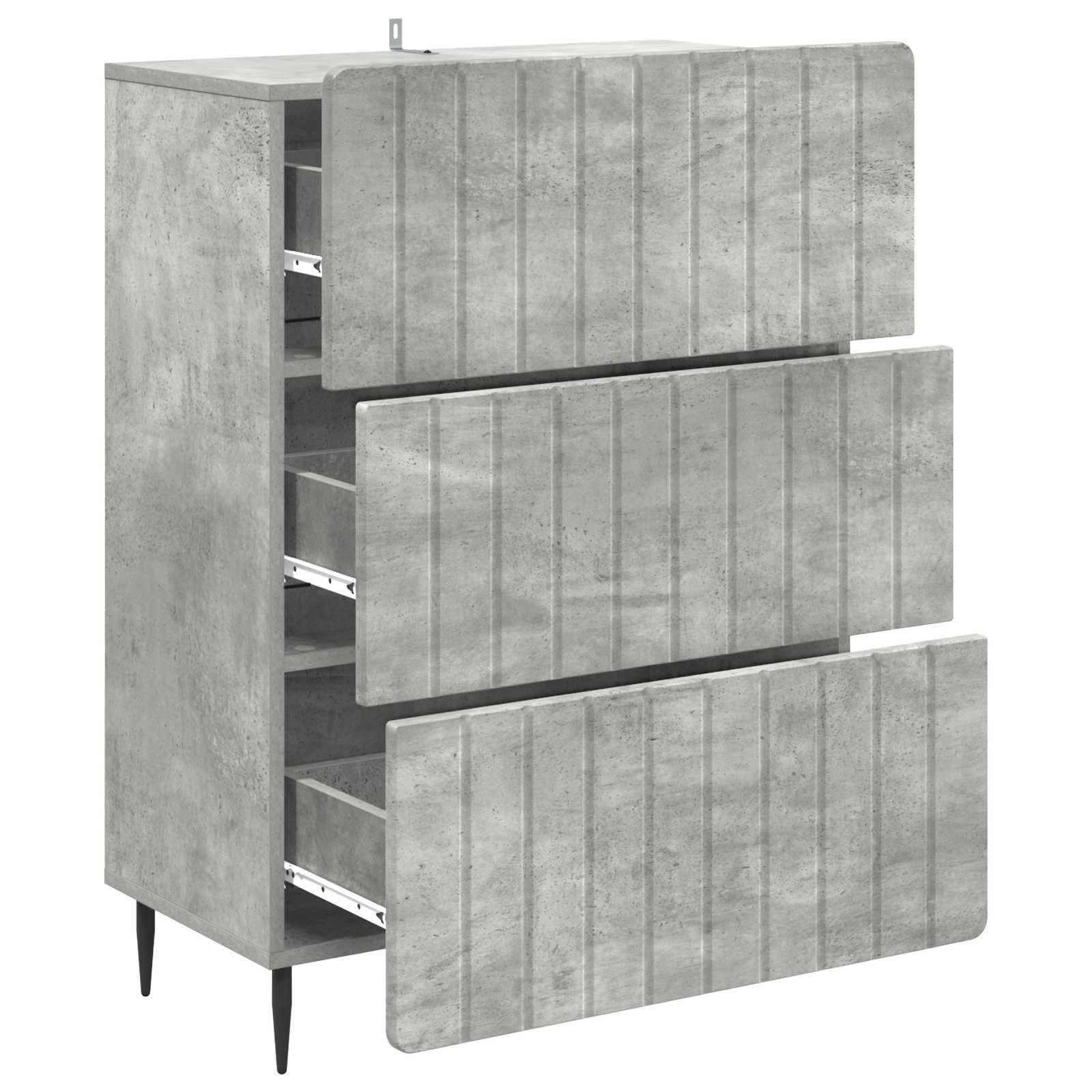 Schubladenschrank Betongrau 66 x 34,5 x 92 cm Holzwerkstoff