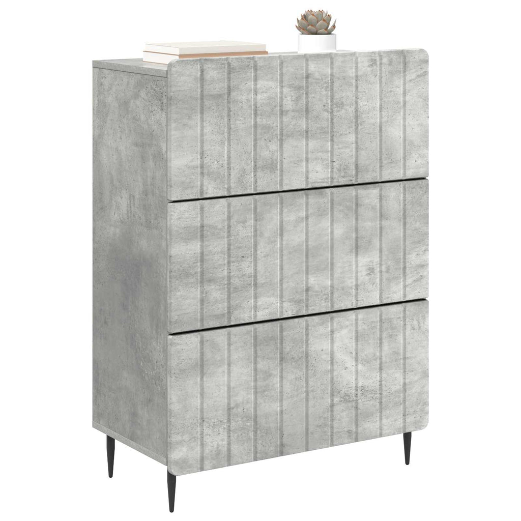 Schubladenschrank Betongrau 66 x 34,5 x 92 cm Holzwerkstoff