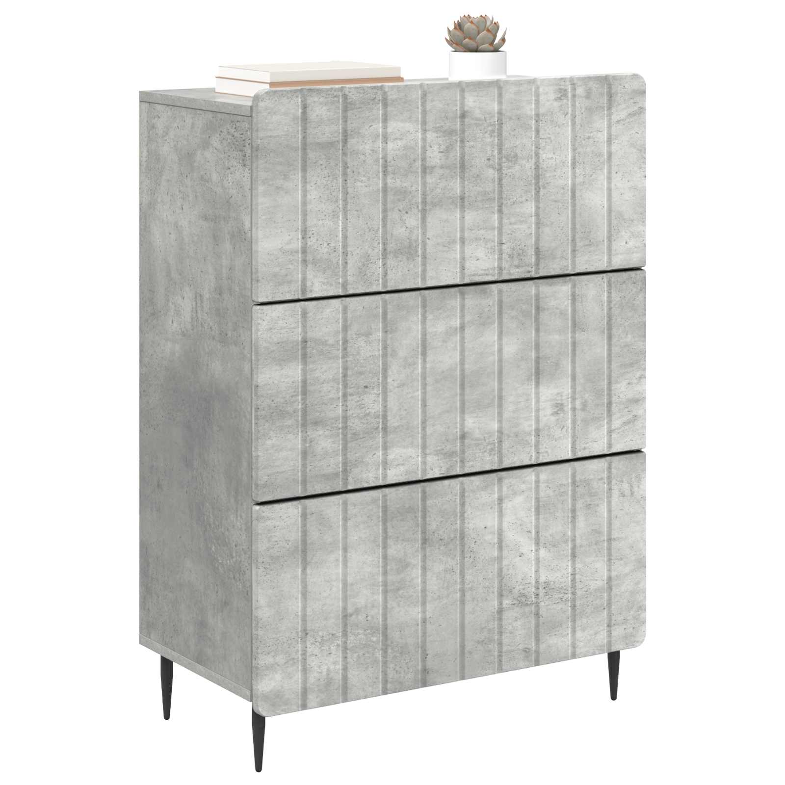 Schubladenschrank Betongrau 66 x 34,5 x 92 cm Holzwerkstoff