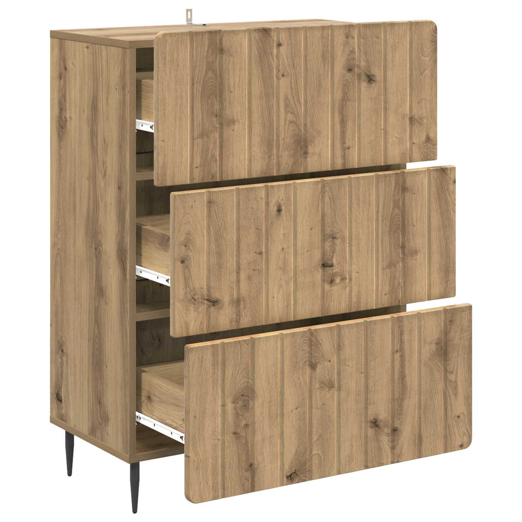 Schubladenschrank Artisan-Eiche 66 x 34,5 x 92 cm Holzwerkstoff