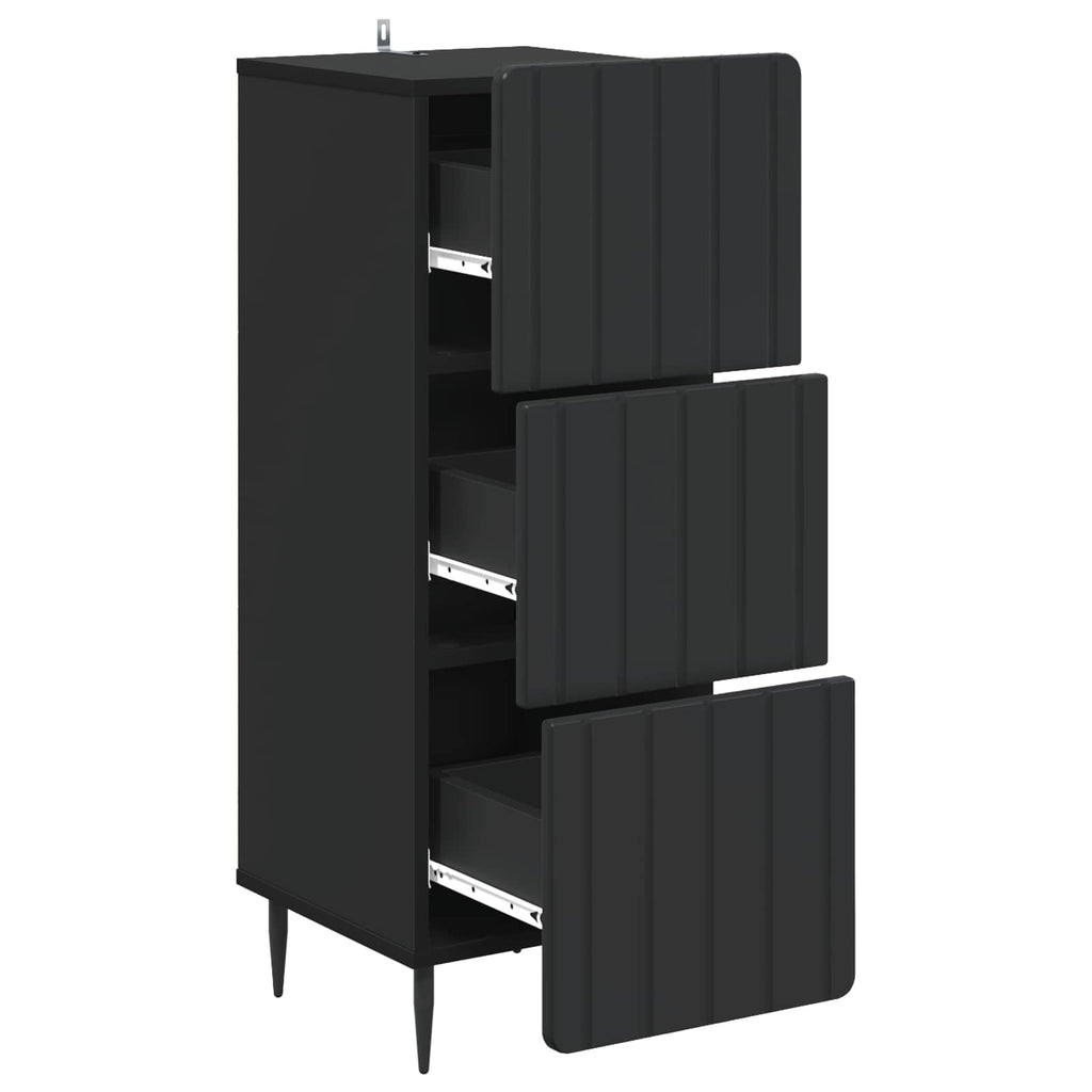 Schubladenschrank Schwarz 33 x 34,5 x 92 cm Holzwerkstoff