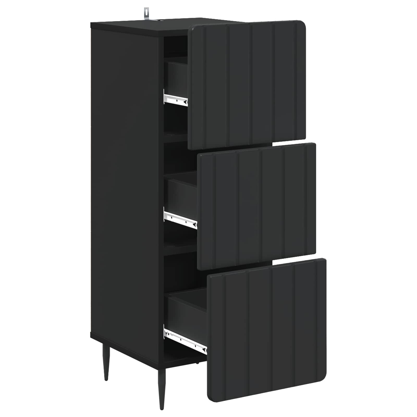 Schubladenschrank Schwarz 33 x 34,5 x 92 cm Holzwerkstoff