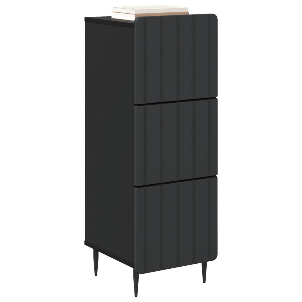 Schubladenschrank Schwarz 33 x 34,5 x 92 cm Holzwerkstoff