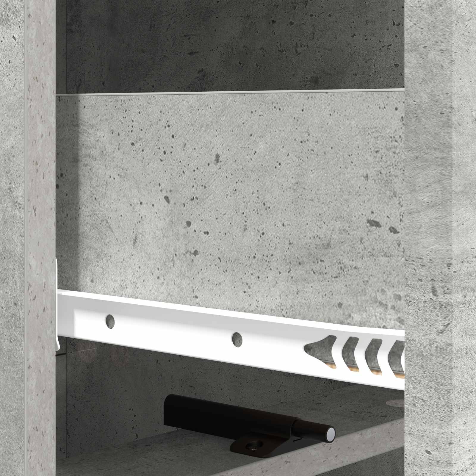 Schubladenschrank Betongrau 33 x 34,5 x 92 cm Holzwerkstoff
