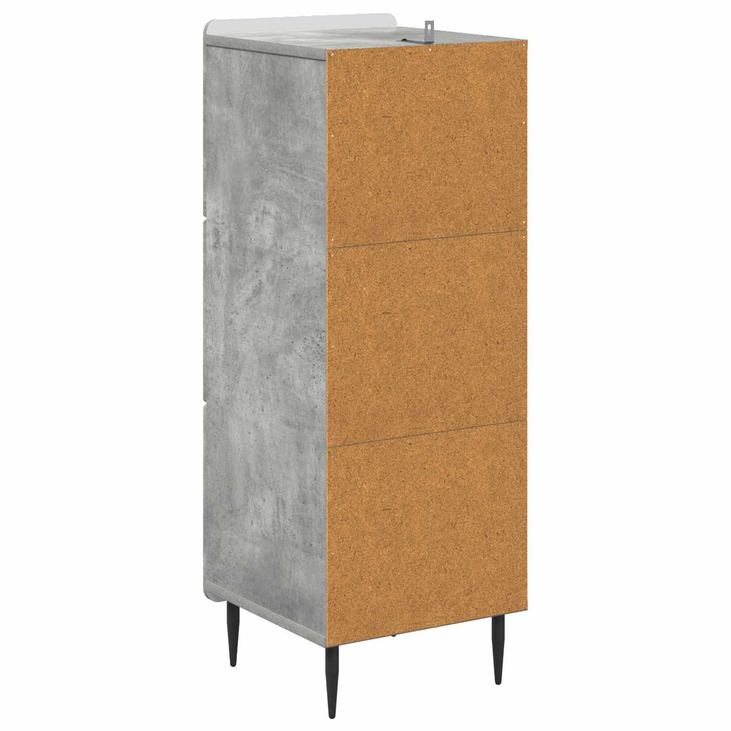 Schubladenschrank Betongrau 33 x 34,5 x 92 cm Holzwerkstoff