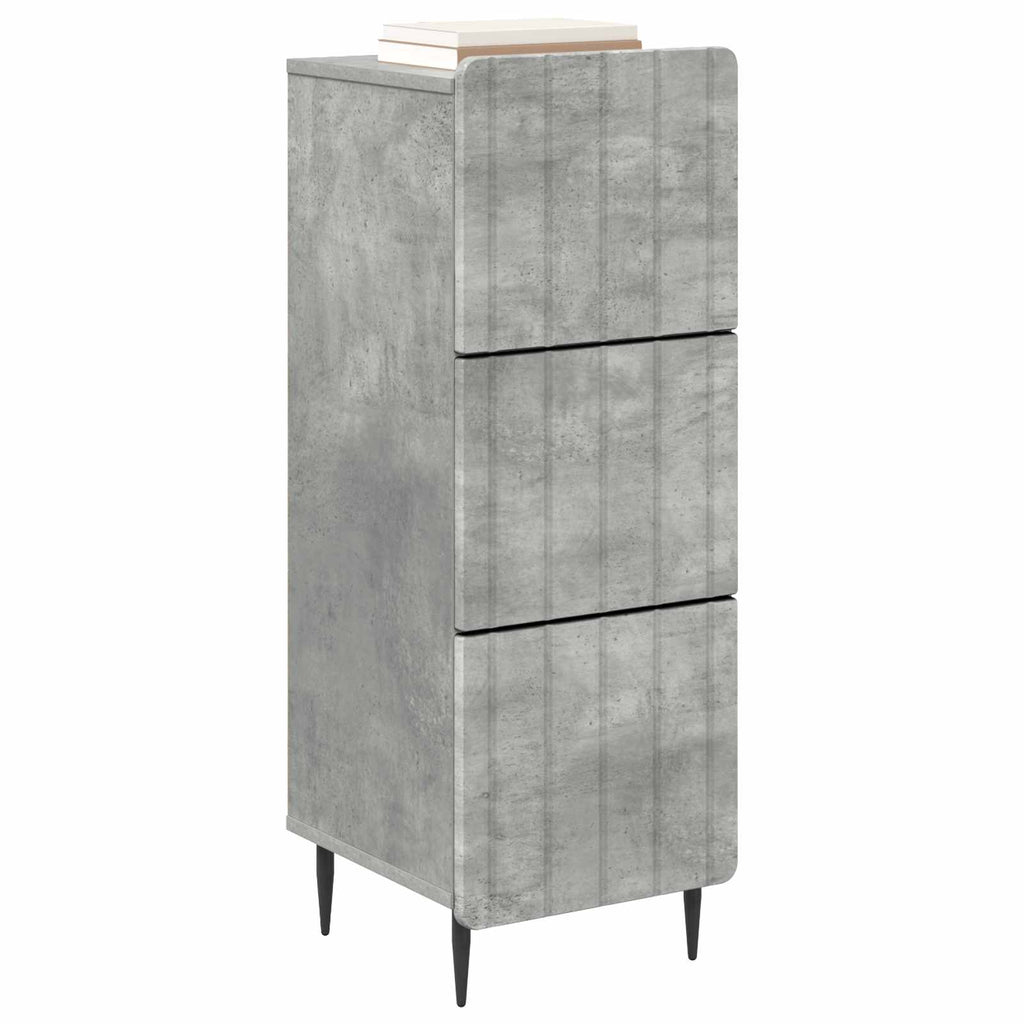 Schubladenschrank Betongrau 33 x 34,5 x 92 cm Holzwerkstoff