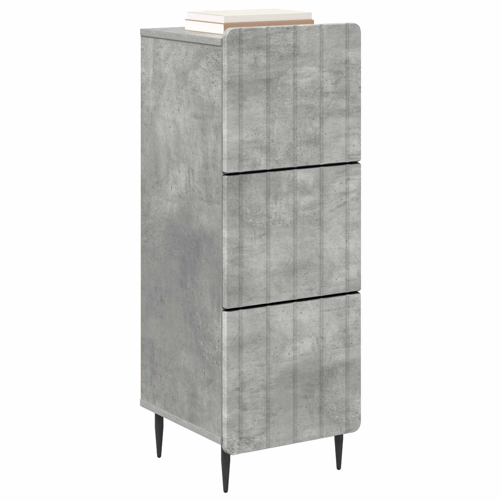 Schubladenschrank Betongrau 33 x 34,5 x 92 cm Holzwerkstoff