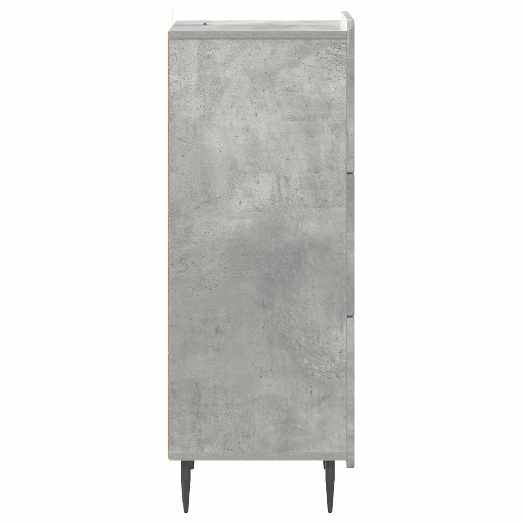 Schubladenschrank Betongrau 33 x 34,5 x 92 cm Holzwerkstoff