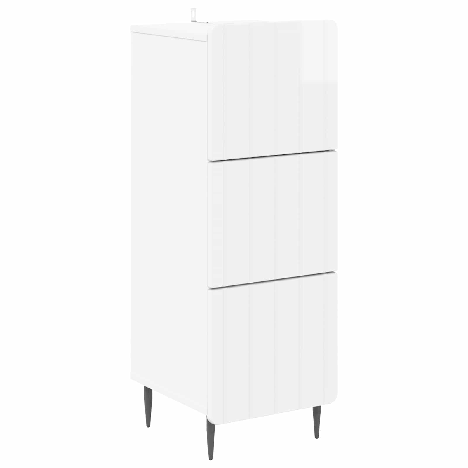 Schubladenschrank Hochglanz Weiß 33 x 34,5 x 92 cm