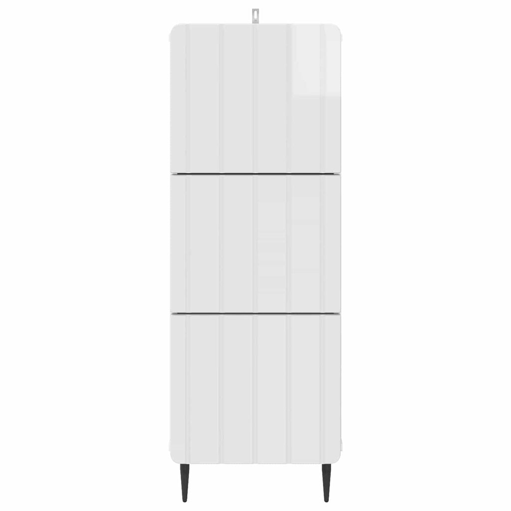 Schubladenschrank Hochglanz Weiß 33 x 34,5 x 92 cm