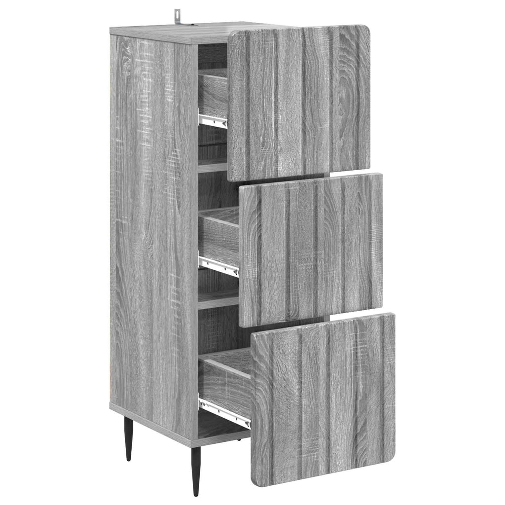 Schubladenschrank Graues Sonoma 33 x 34,5 x 92 cm Holzwerkstoff