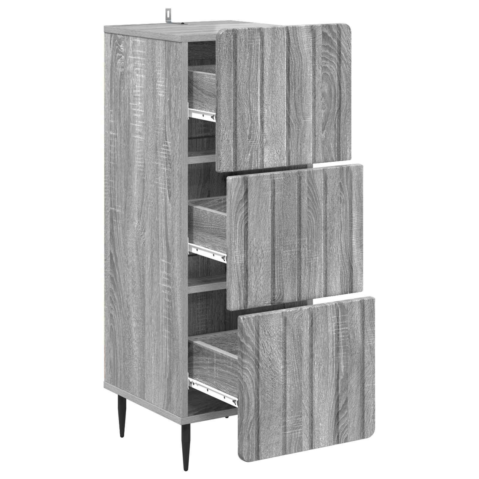 Schubladenschrank Graues Sonoma 33 x 34,5 x 92 cm Holzwerkstoff