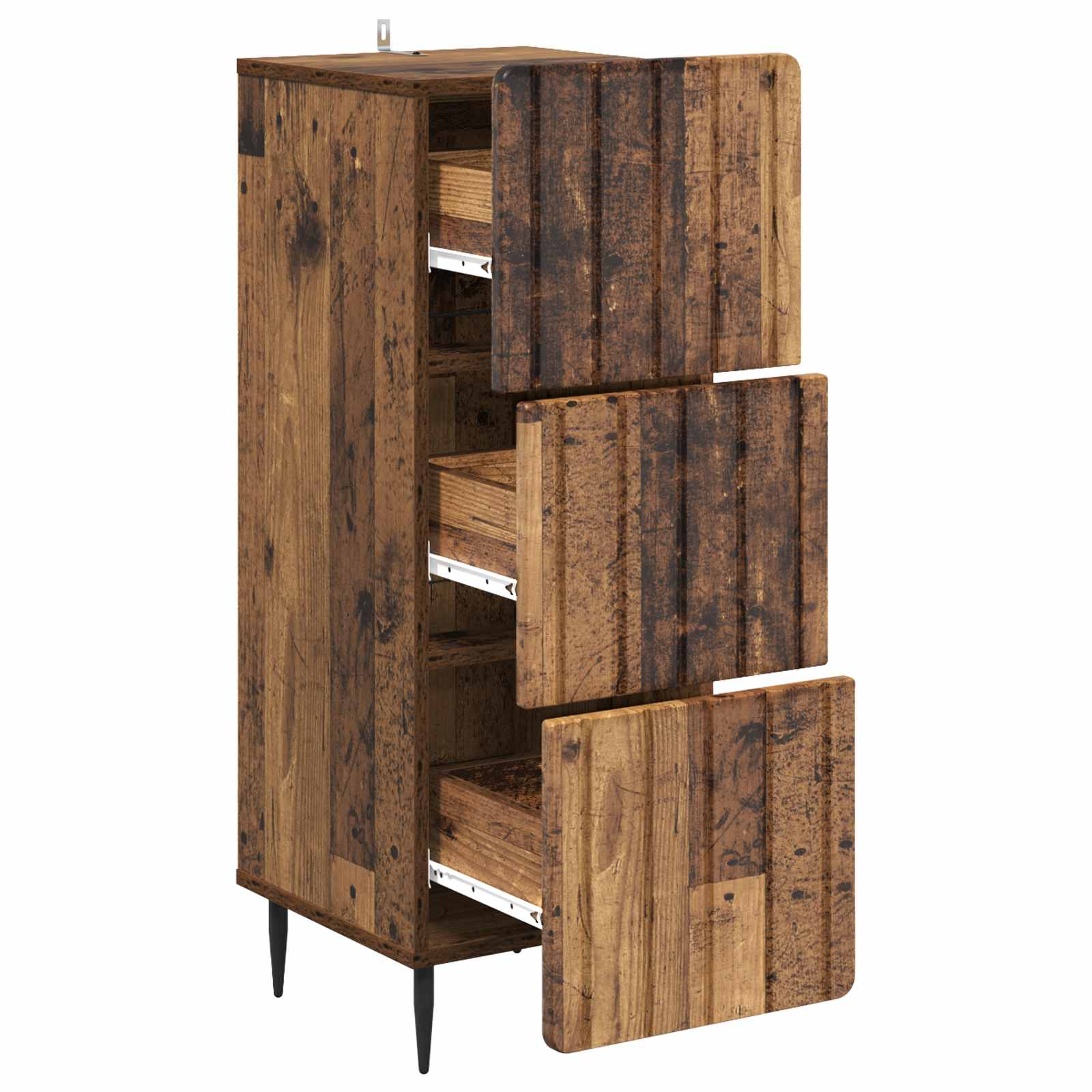 Schubladenschrank Altholz 33 x 34,5 x 92 cm Holzwerkstoff