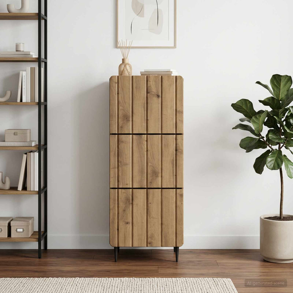 Schubladenschrank 33 x 34,5 x 92 cm Holzwerkstoff Artisan-Eiche
