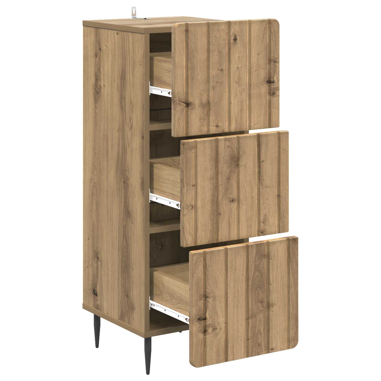 Schubladenschrank Artisan-Eiche 33 x 34,5 x 92 cm Holzwerkstoff