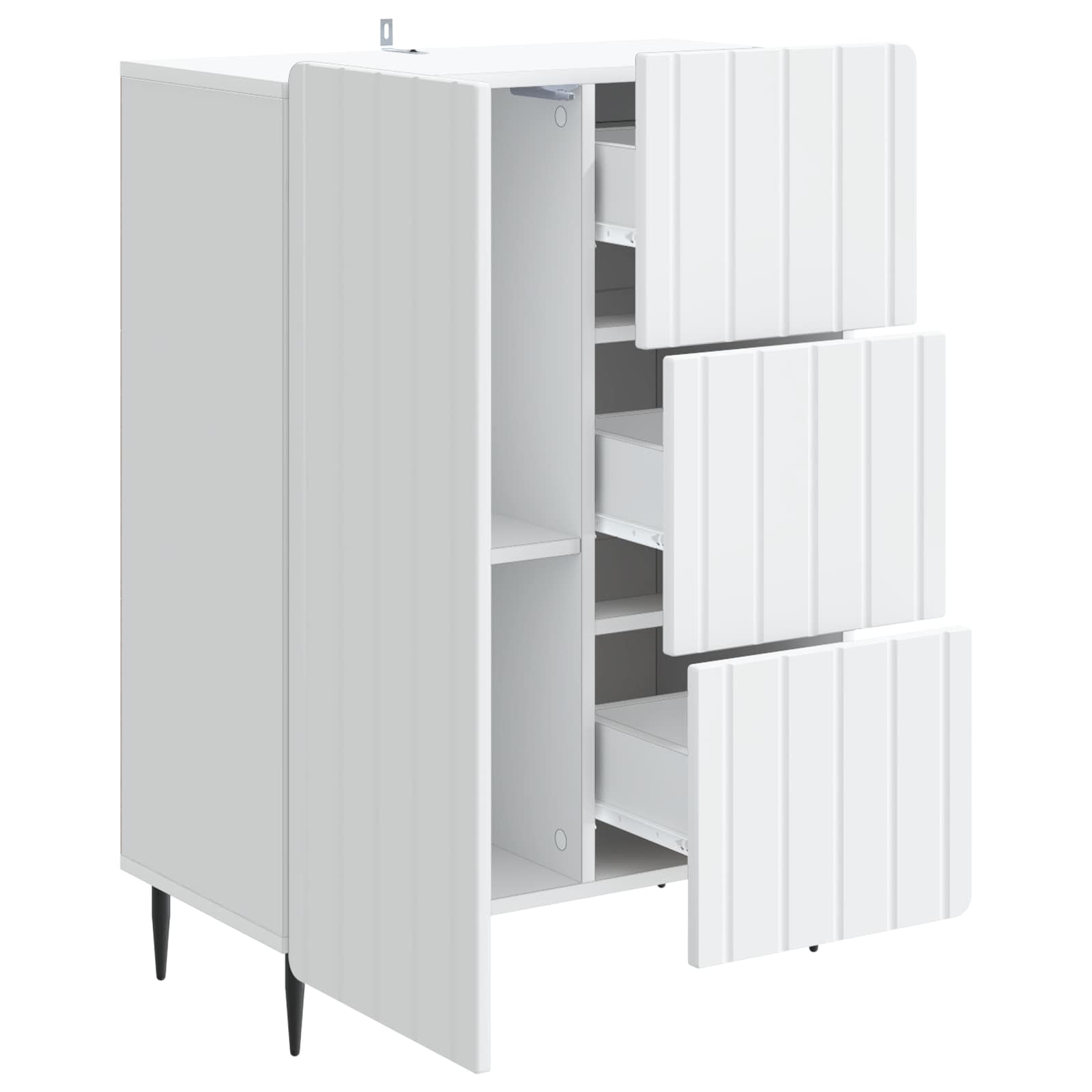 Sideboard mit Schubladen Weiß 66 x 34,5 x 91,5 cm Holzwerkstoff