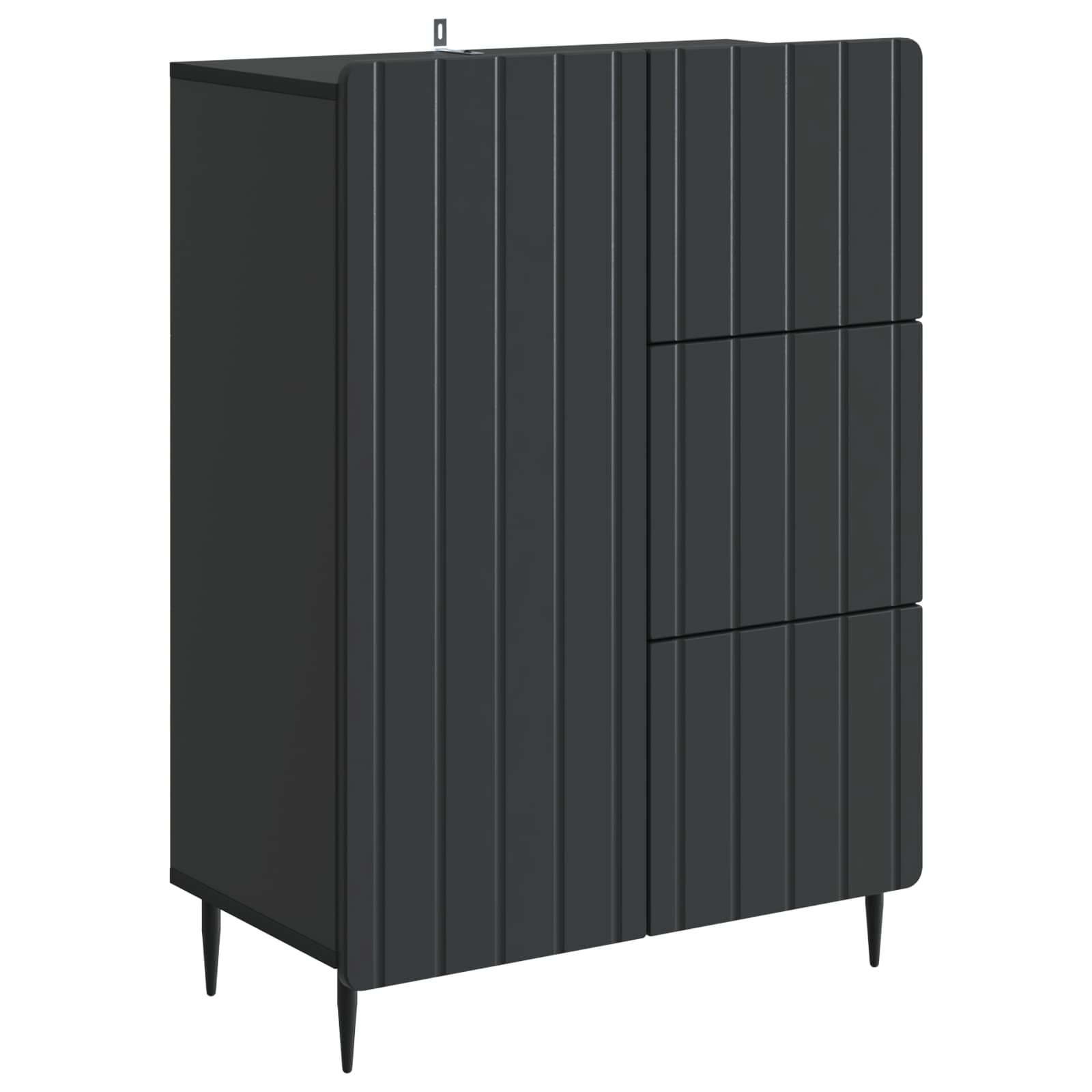 Sideboard Schwarz 66 x 34,5 x 91,5 cm Holzwerkstoff