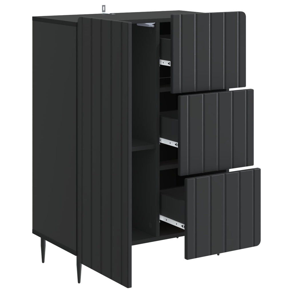 Sideboard Schwarz 66 x 34,5 x 91,5 cm Holzwerkstoff