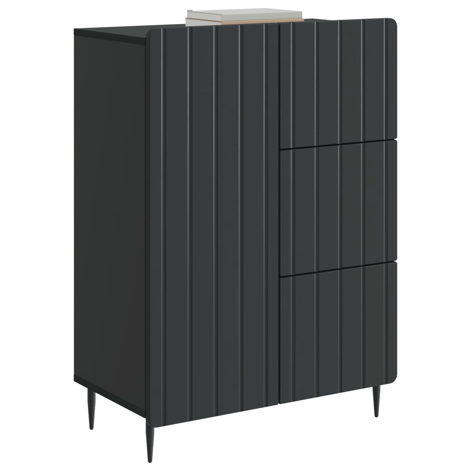 Sideboard Schwarz 66 x 34,5 x 91,5 cm Holzwerkstoff