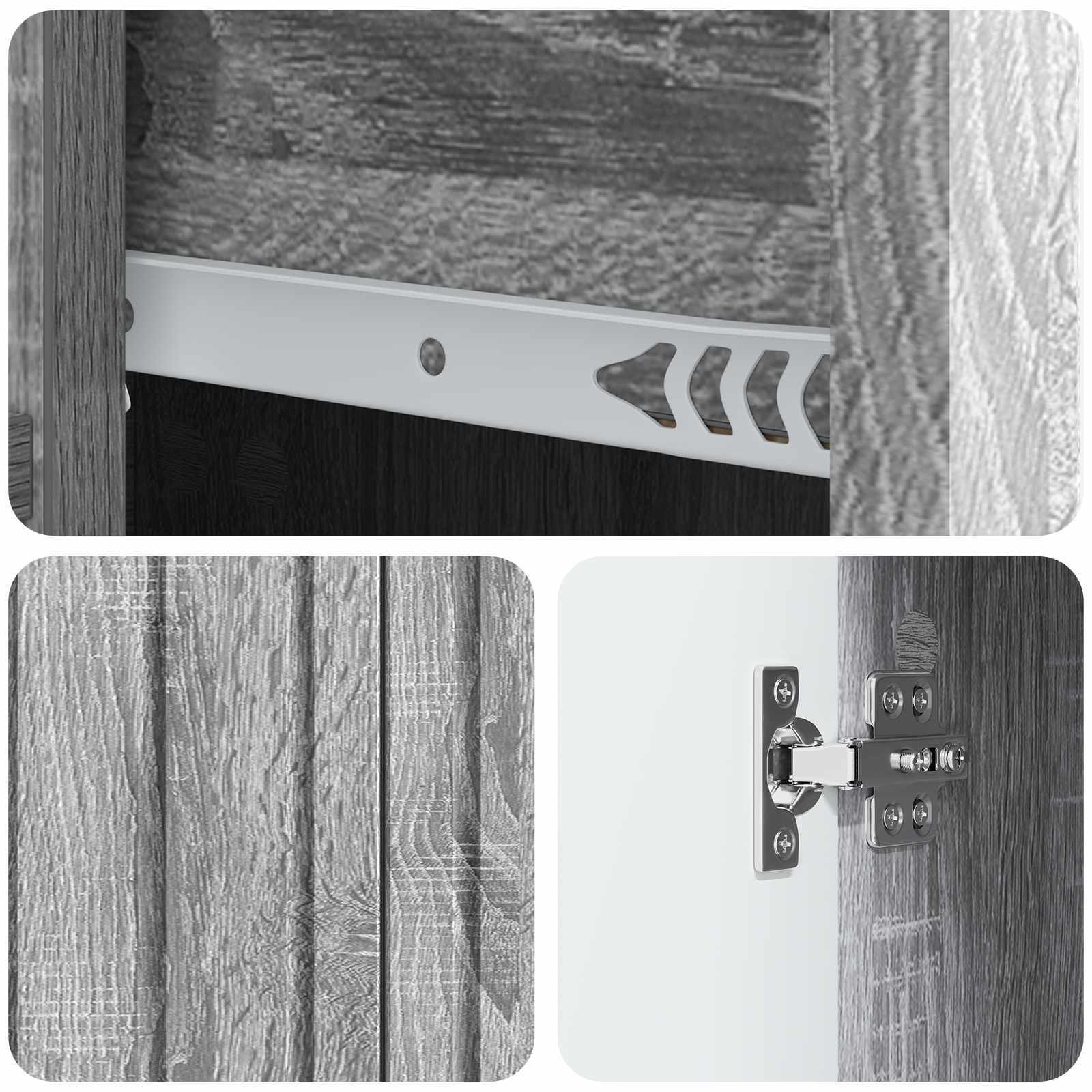 Sideboard Graues Sonoma 66 x 34,5 x 91,5 cm Holzwerkstoff