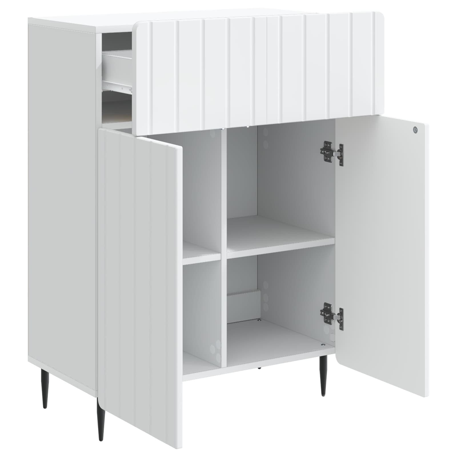 Sideboard mit Schubladen Weiß 66 x 34,5 x 92 cm Holzwerkstoff