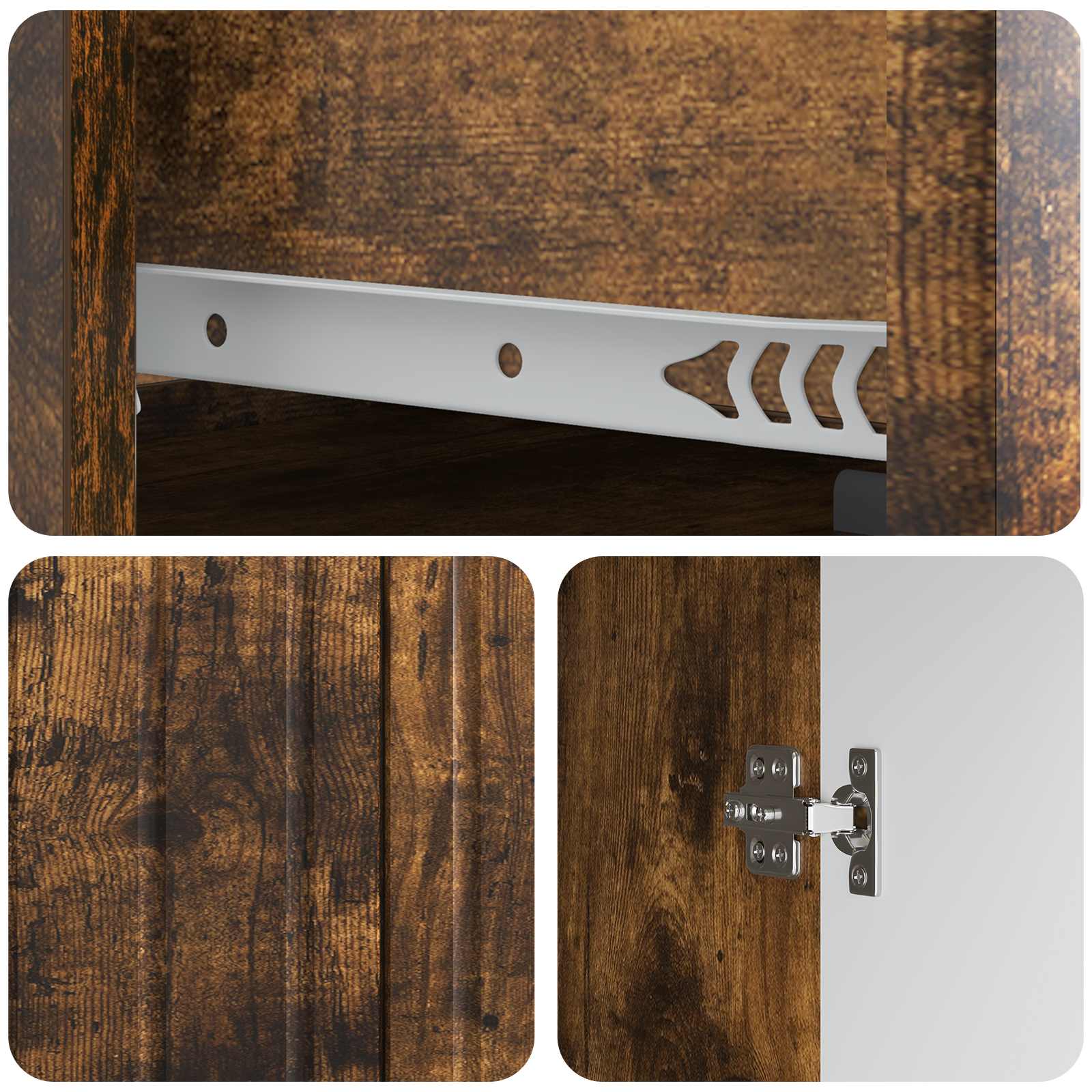 Sideboard Geräucherte Eiche 66 x 34,5 x 92 cm Holzwerkstoff