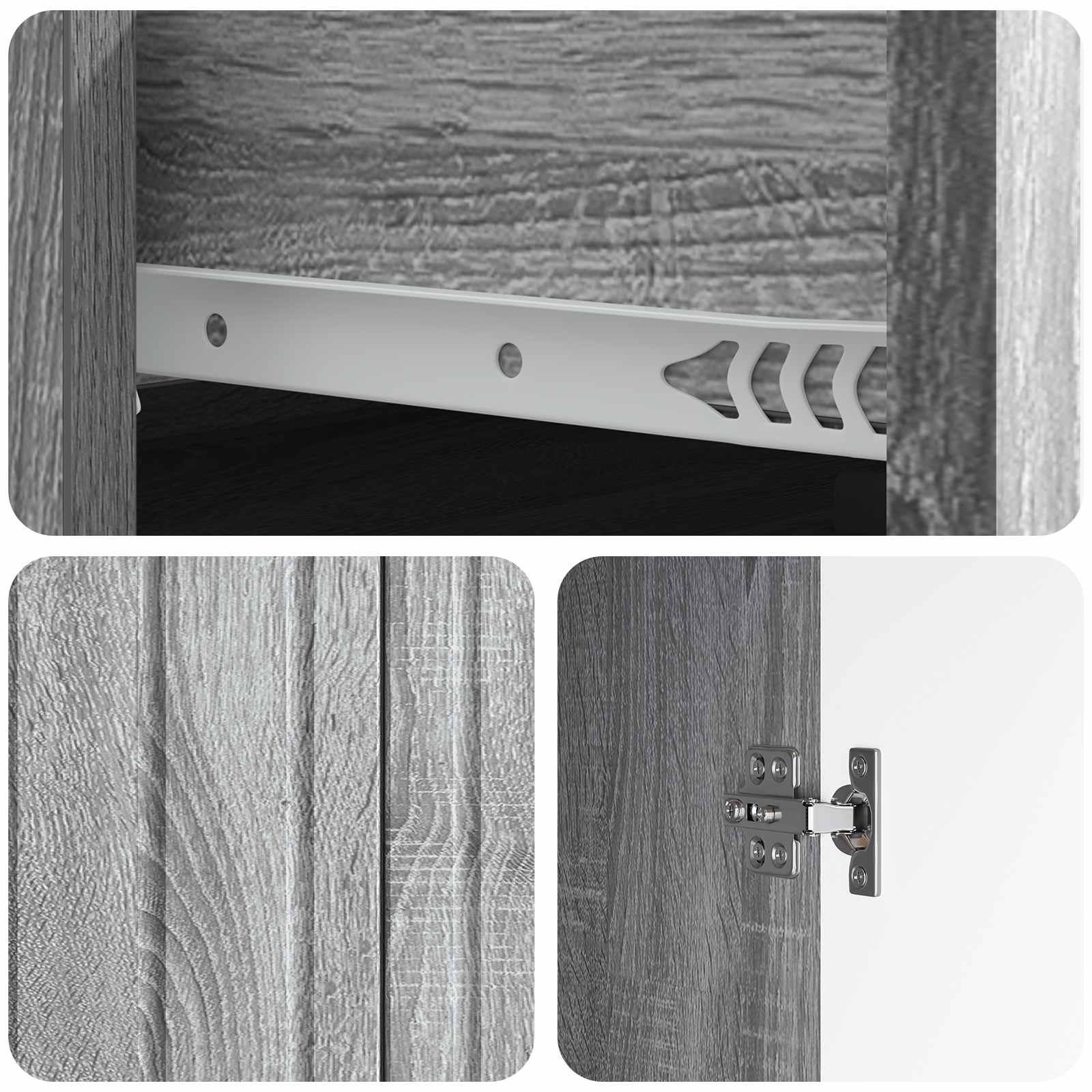 Sideboard Graues Sonoma 66 x 34,5 x 92 cm Holzwerkstoff
