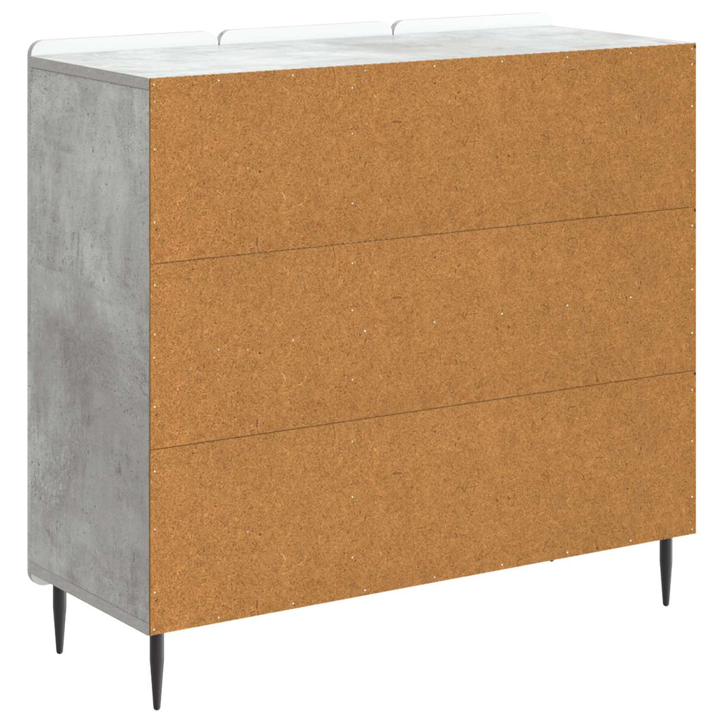 Sideboard Betongrau 89 x 34,5 x 82 cm Holzwerkstoff