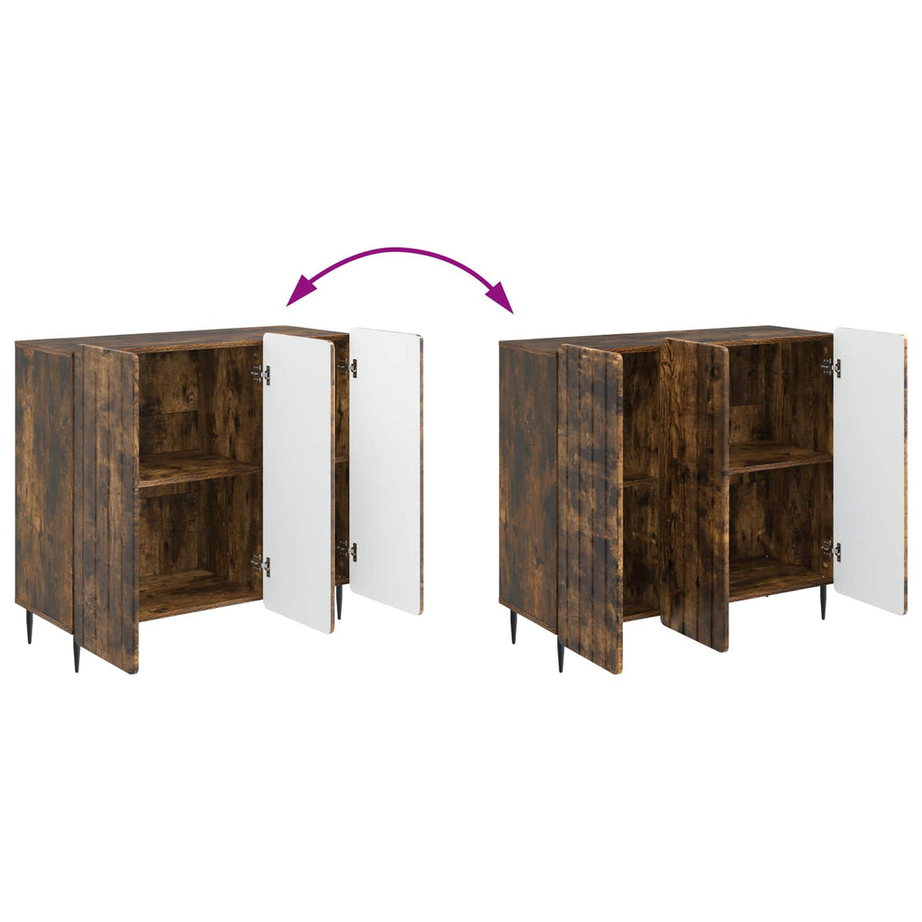 Sideboard Geräucherte Eiche 89 x 34,5 x 82 cm Holzwerkstoff