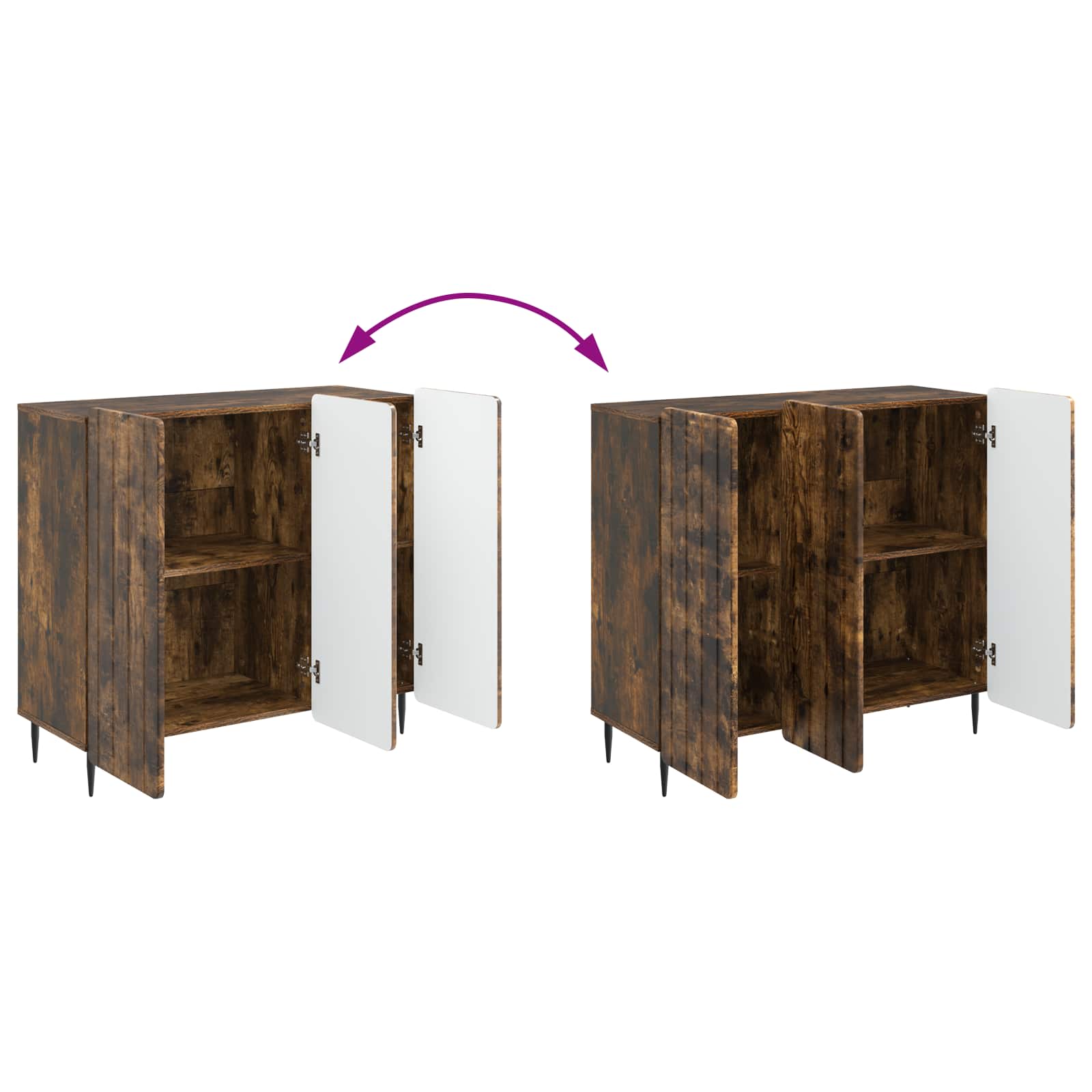 Sideboard Geräucherte Eiche 89 x 34,5 x 82 cm Holzwerkstoff