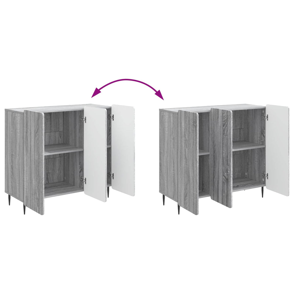 Sideboard Graues Sonoma 89 x 34,5 x 82 cm Holzwerkstoff