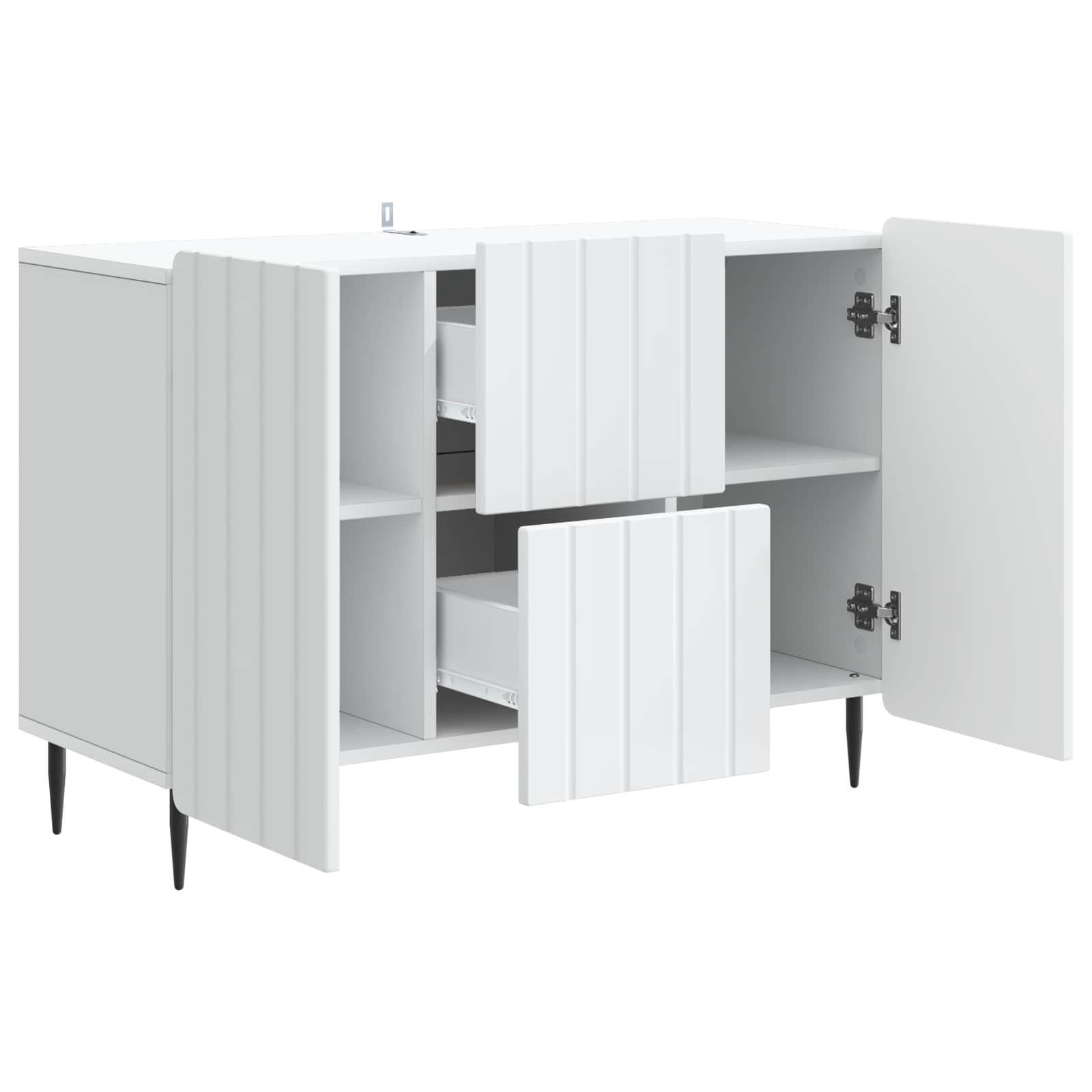 Sideboard mit Schubladen Weiß 89 x 34,5 x 62 cm Holzwerkstoff