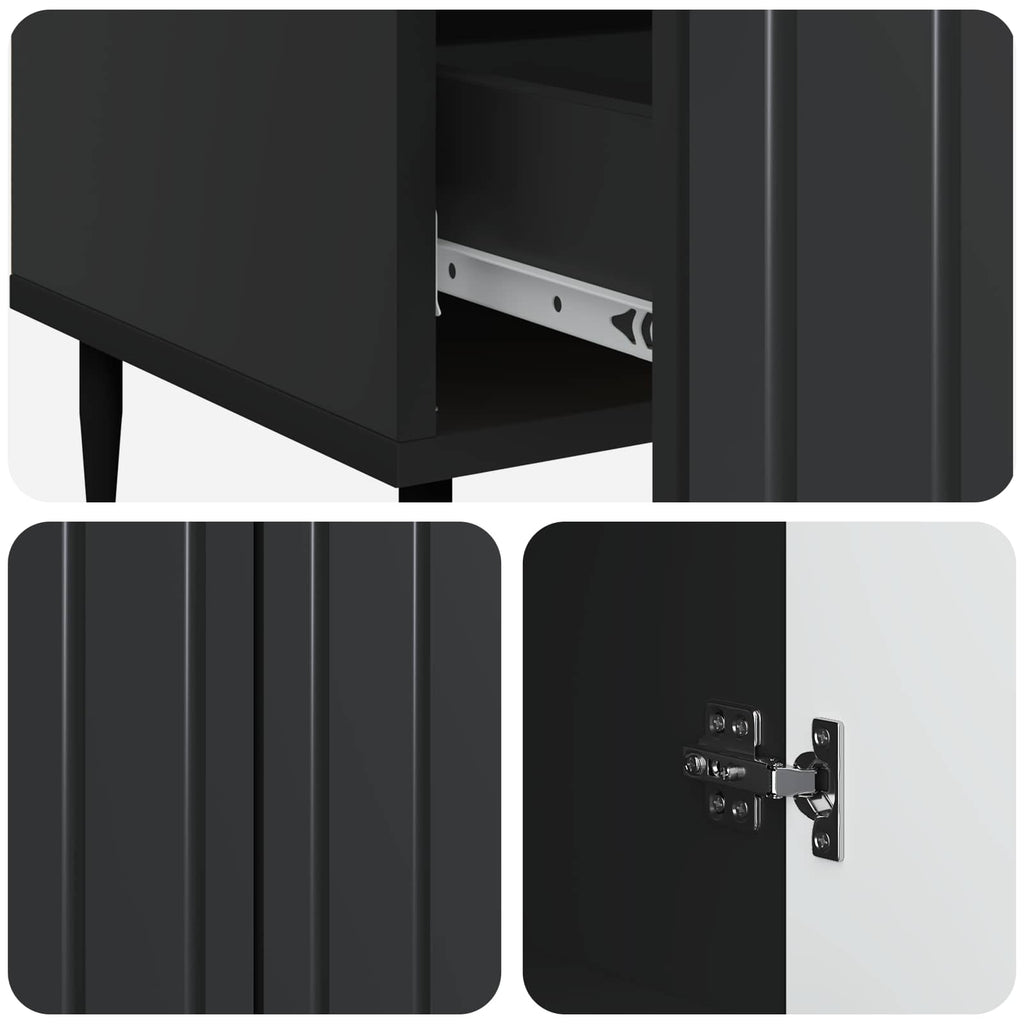 Sideboard Schwarz 66 x 34,5 x 97 cm Holzwerkstoff