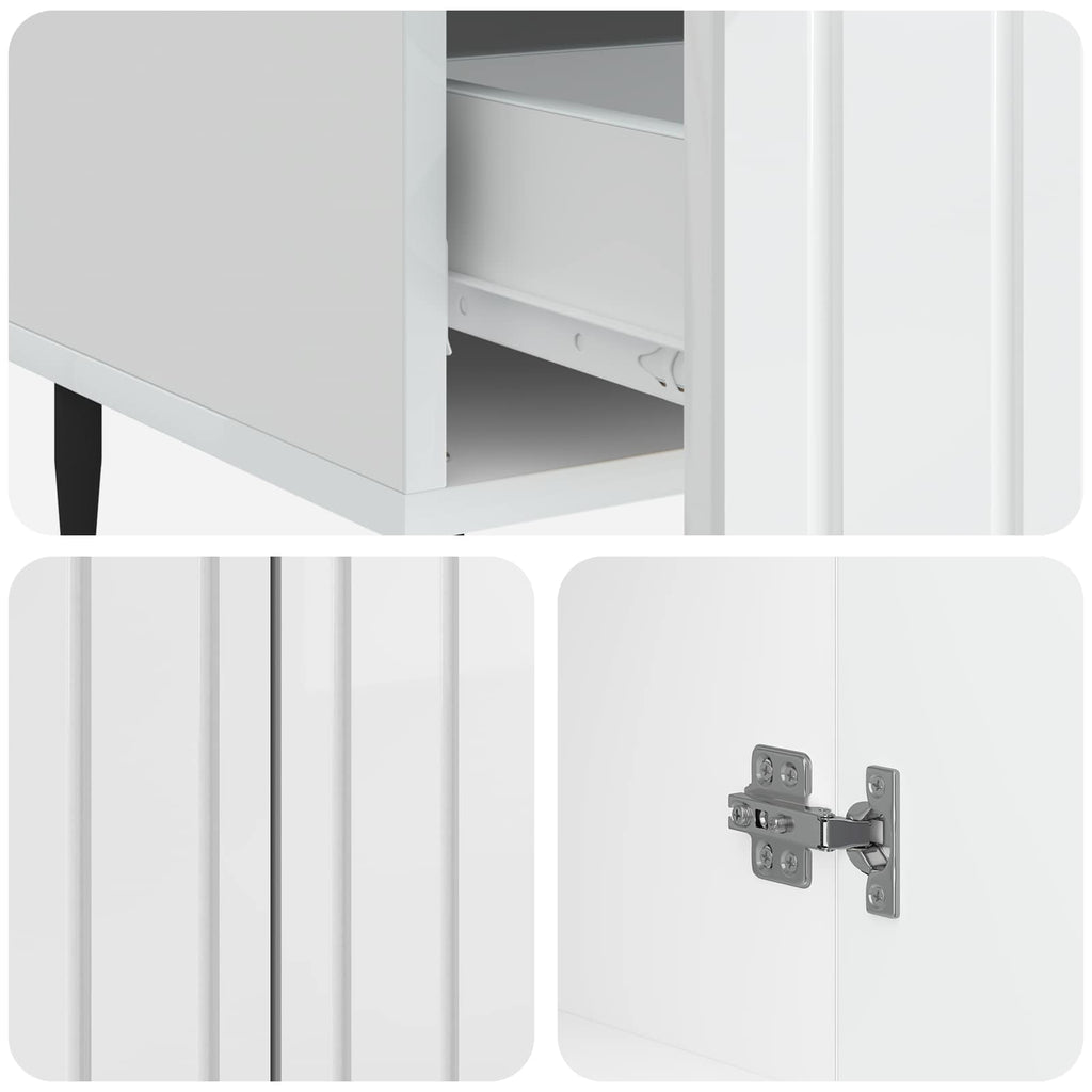 Sideboard Hochglanz Weiß 66 x 34,5 x 97 cm Holzwerkstoff