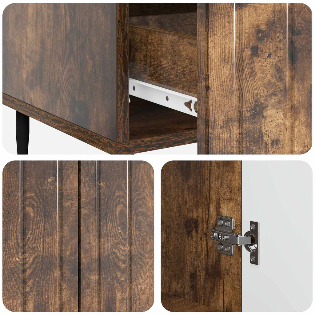 Sideboard Geräucherte Eiche 66 x 34,5 x 97 cm Holzwerkstoff