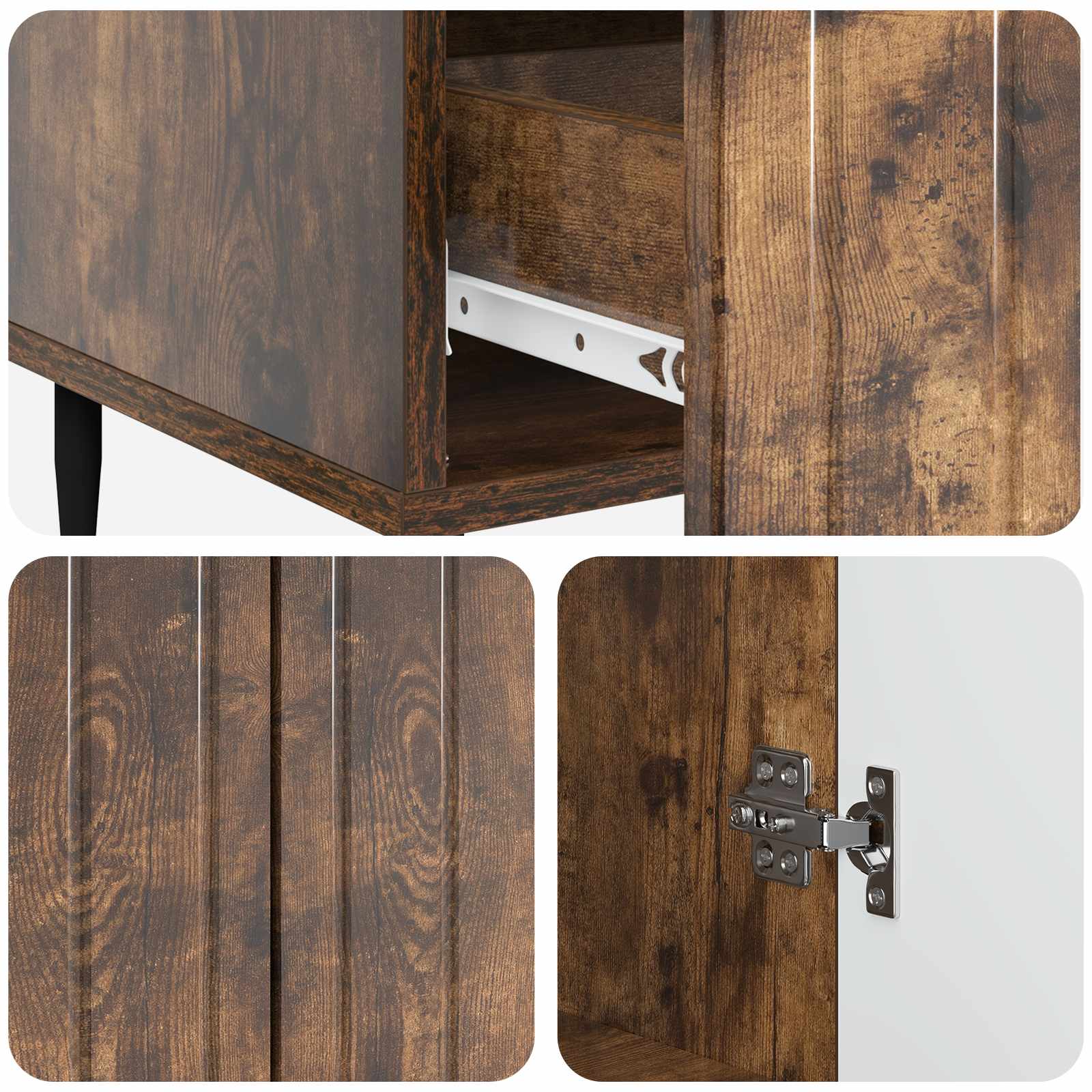 Sideboard Geräucherte Eiche 66 x 34,5 x 97 cm Holzwerkstoff