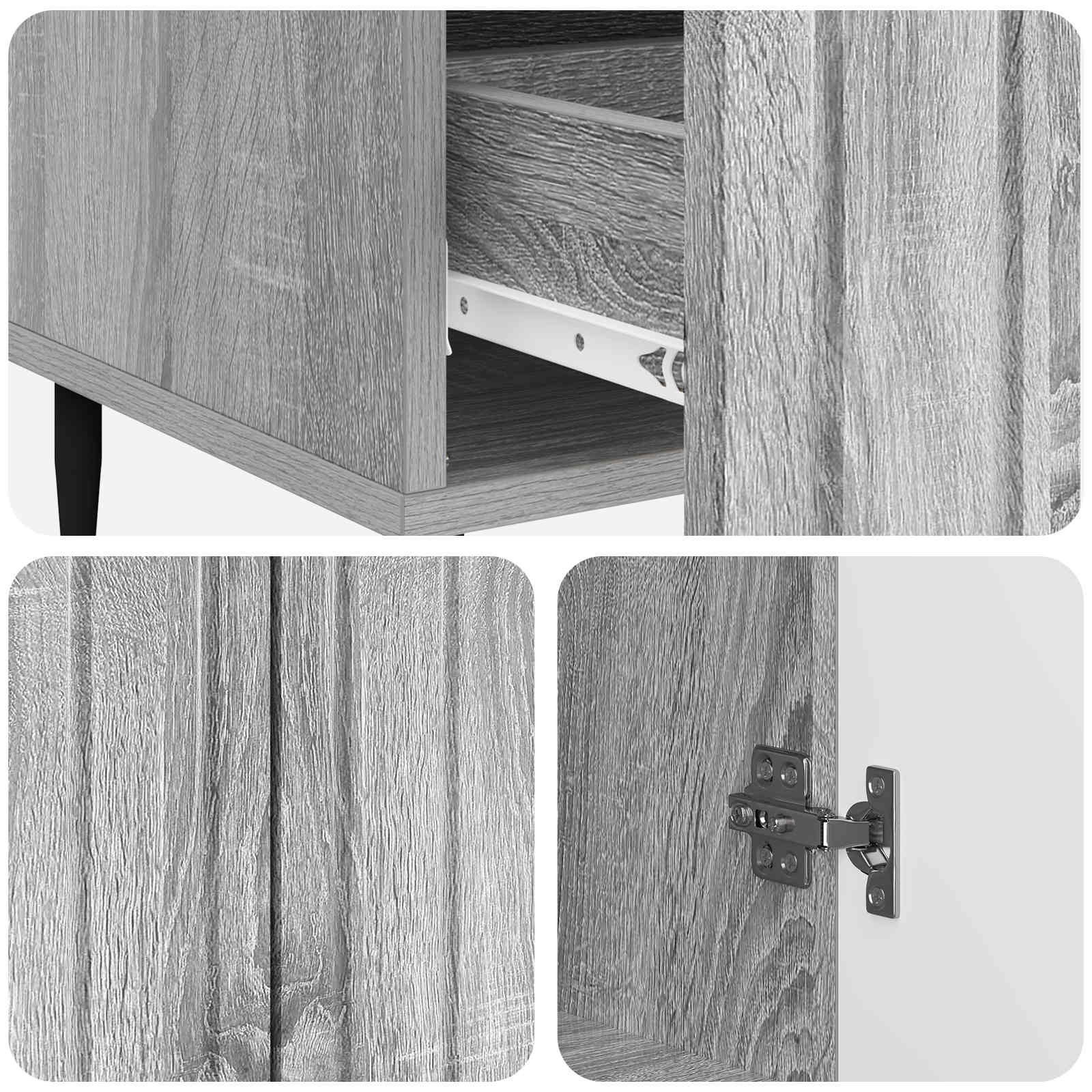 Sideboard Graues Sonoma 66 x 34,5 x 97 cm Holzwerkstoff