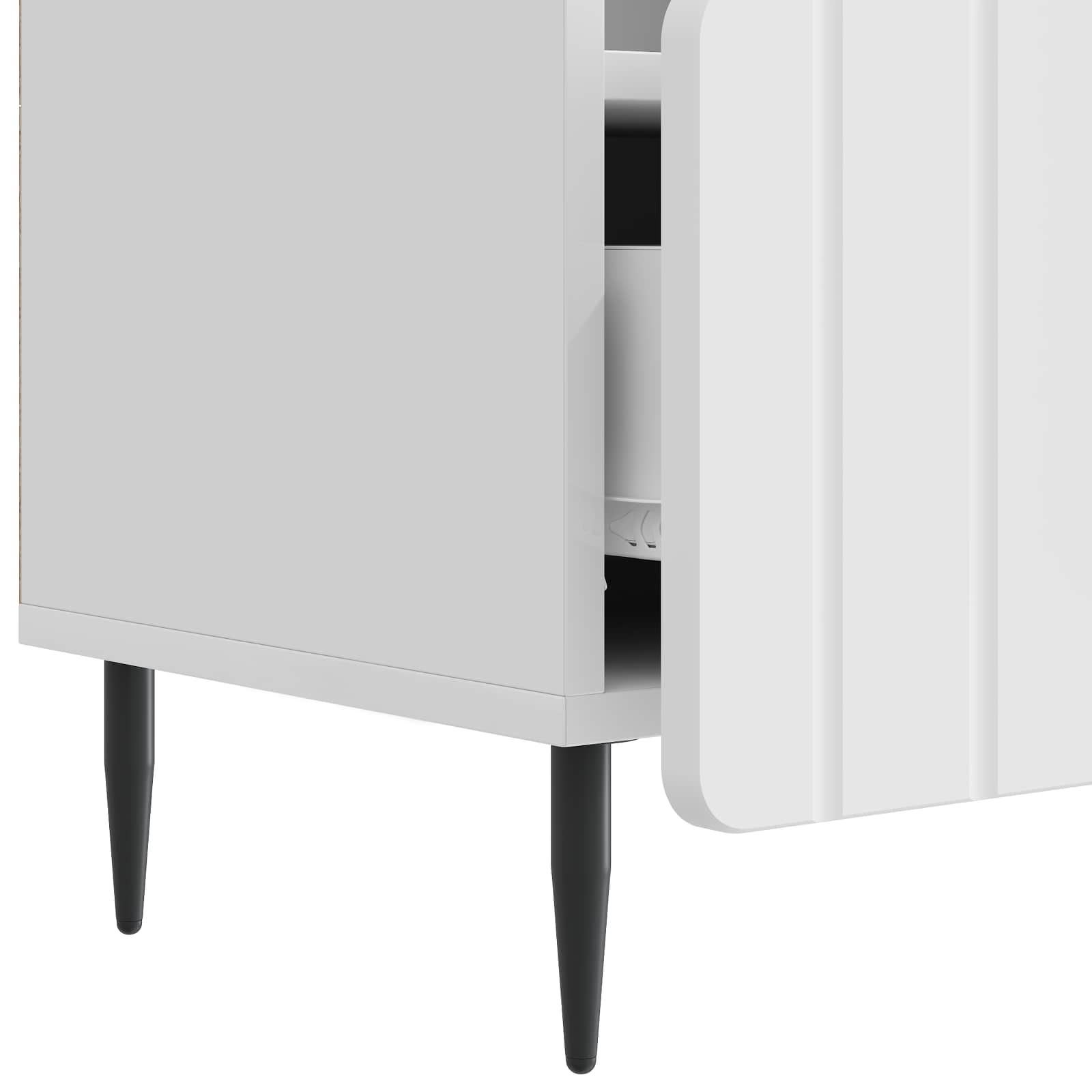 TV-Schränk Hochglanz Weiß 102 x 34,5 x 50 cm Holzwerkstoff