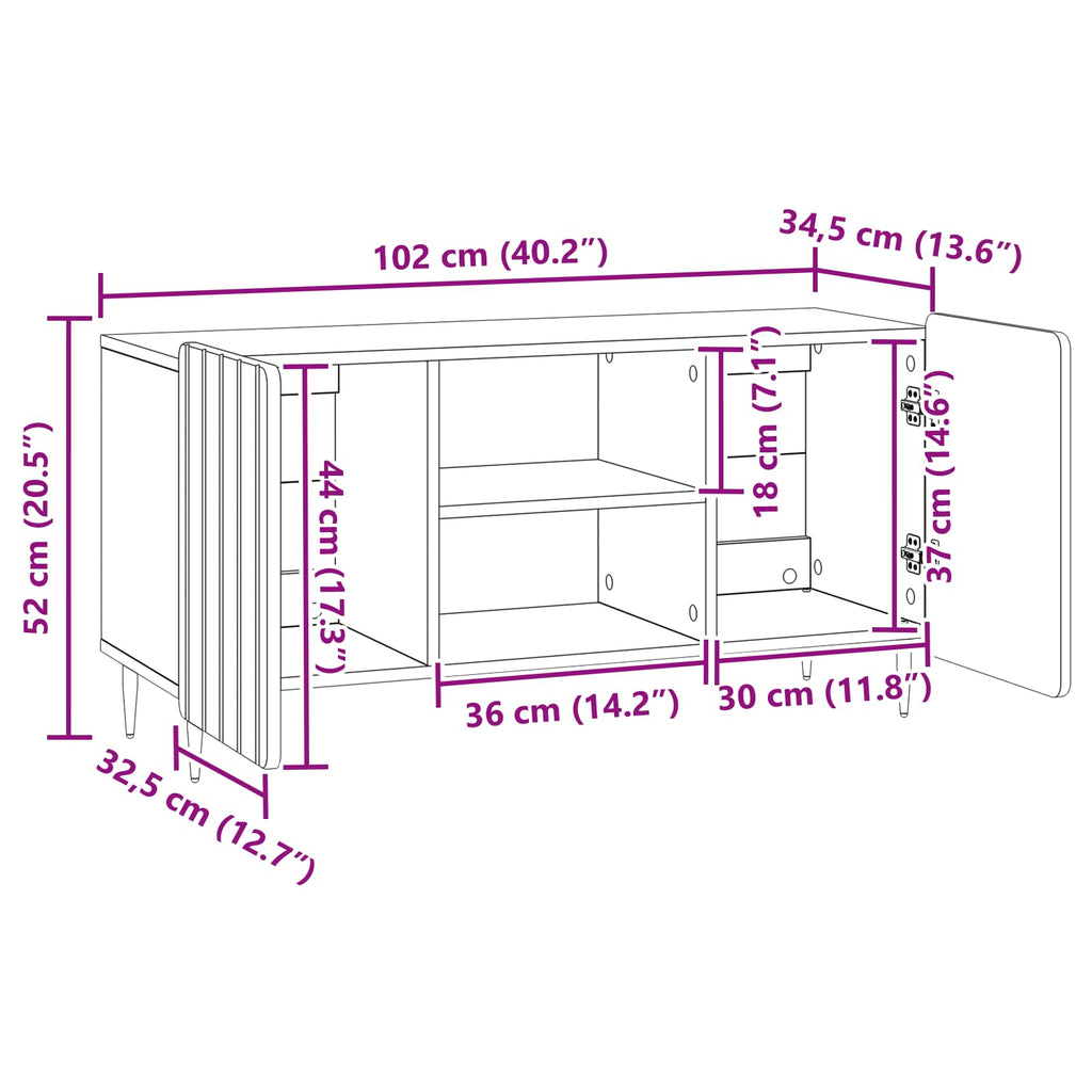 TV-Schränk Sonoma-Eiche 102 x 34,5 x 52 cm Holzwerkstoff