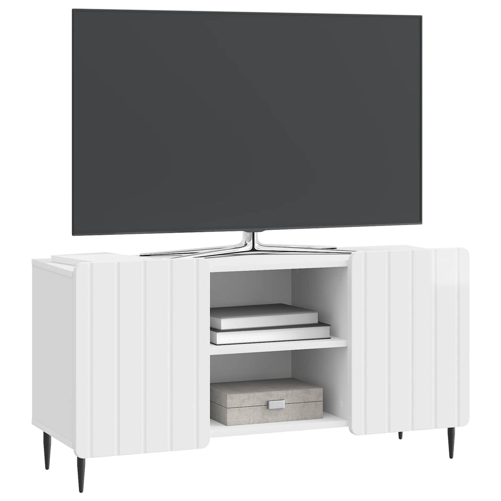TV-Schränk Hochglanz Weiß 102 x 34,5 x 52 cm Holzwerkstoff