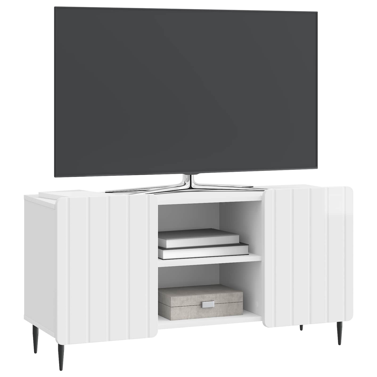 TV-Schränk Hochglanz Weiß 102 x 34,5 x 52 cm Holzwerkstoff