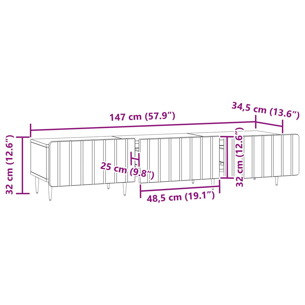 TV-Schränk Altholz 147 x 34,5 x 32 cm Holzwerkstoff